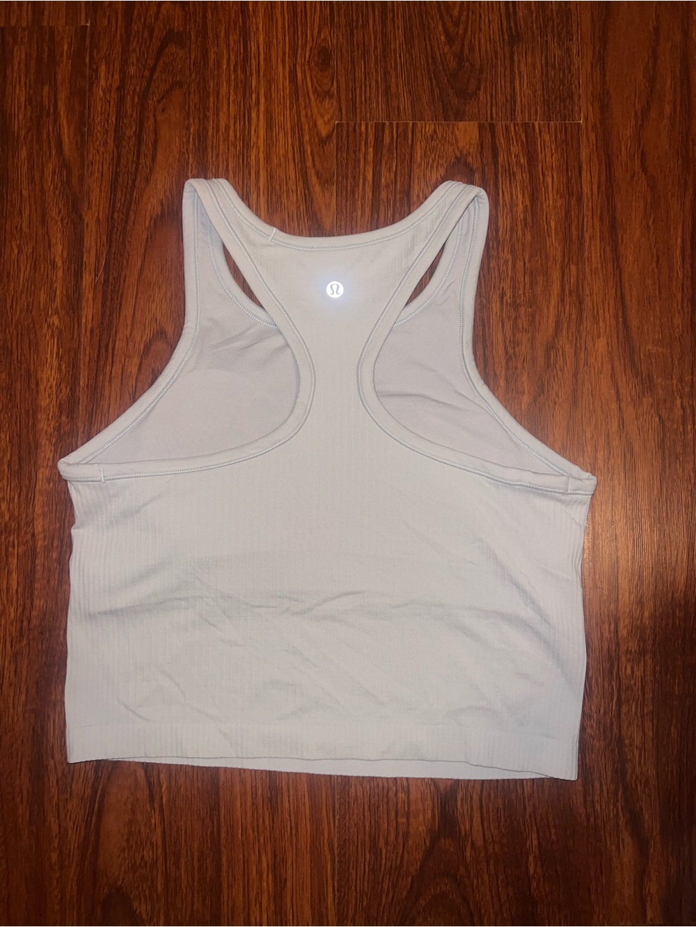 lululemon athletica Light Gray Ribbed Racerback Crop Tank Top